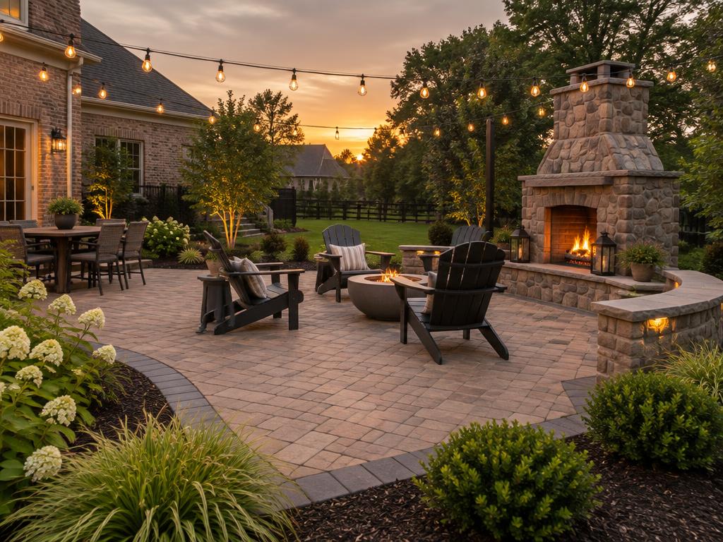 Paver patio designed and installed by J & P Hardscapes