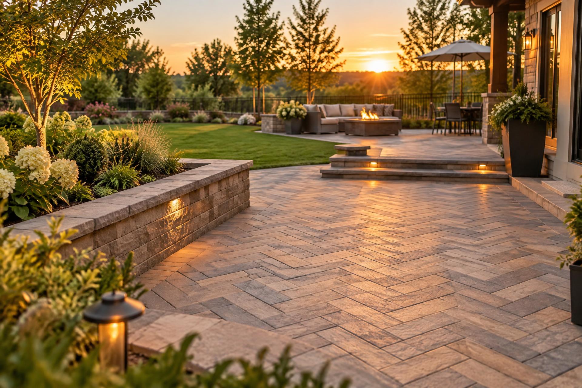 Paver patio built by J & P Hardscapes
